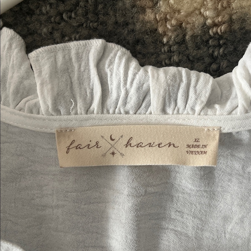 Have White Ruffle-Front Button Blouse - image 2